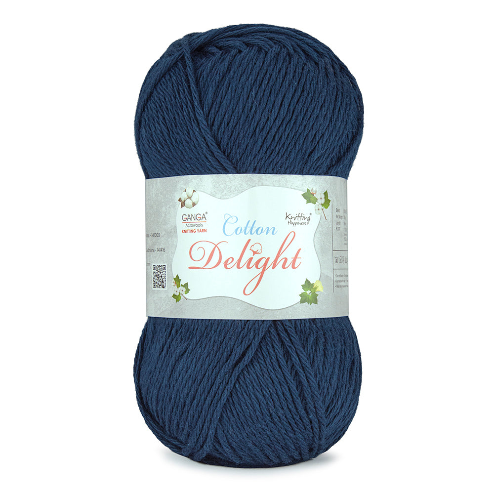 Cotton Delight Knitting Yarn - COD010 - Midnight Blue