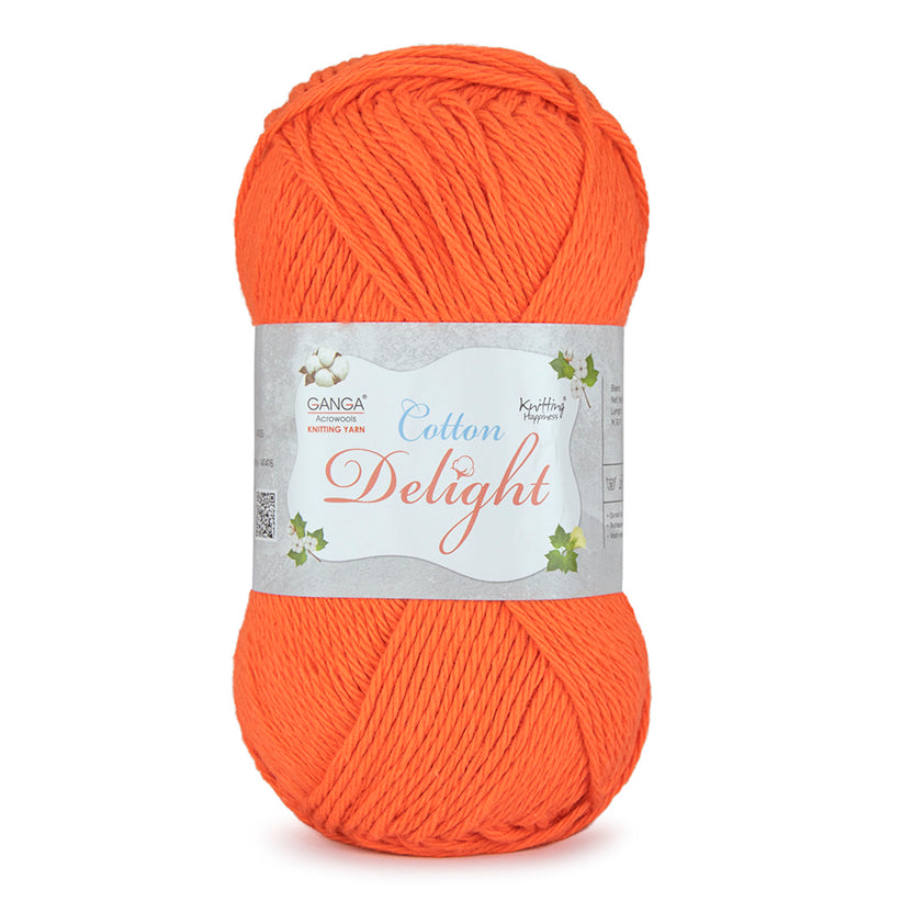 Cotton Delight Knitting Yarn - COD026 - Tangy Orange