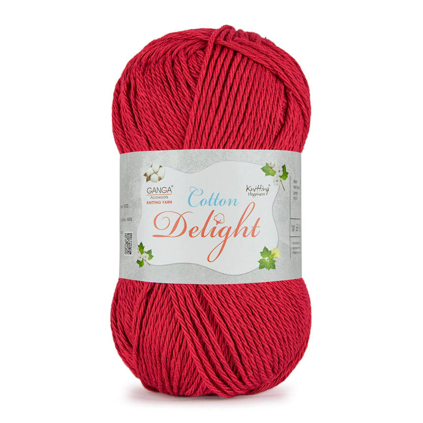 Cotton Delight Knitting Yarn - COD028 - Dark Red