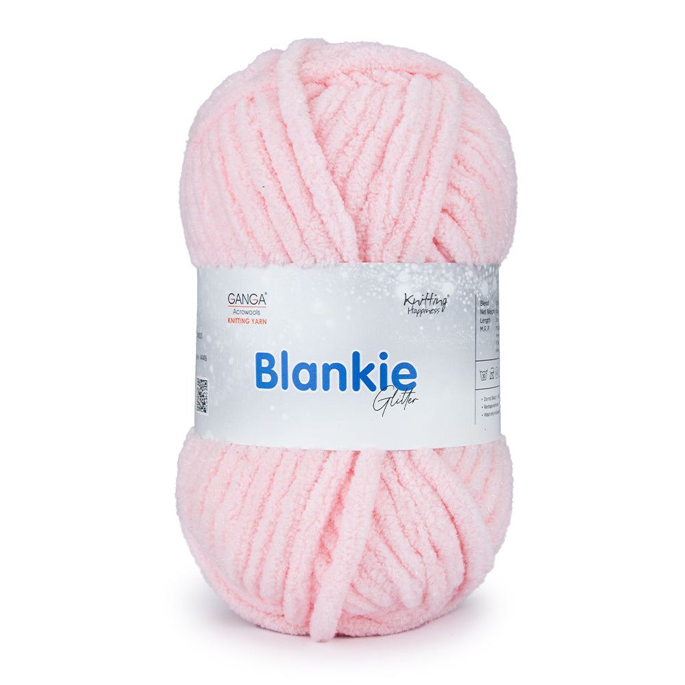 Blankie Glitter Knitting Yarn - BG0001-Soft Pink