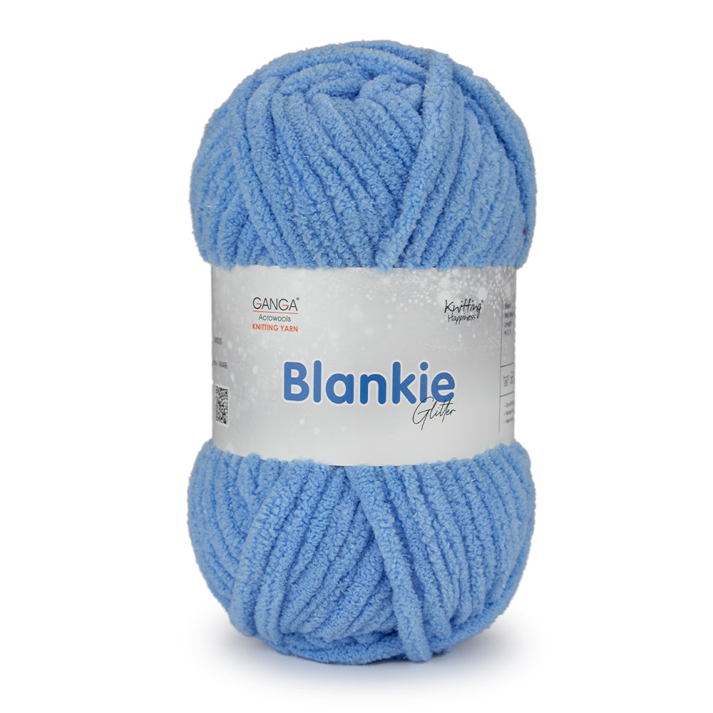 Blankie Glitter Knitting Yarn - BG0003-Havelock Blue