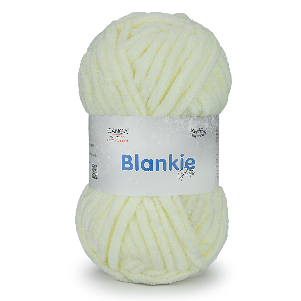 Blankie Glitter Knitting Yarn - BG0016-Glass Cream