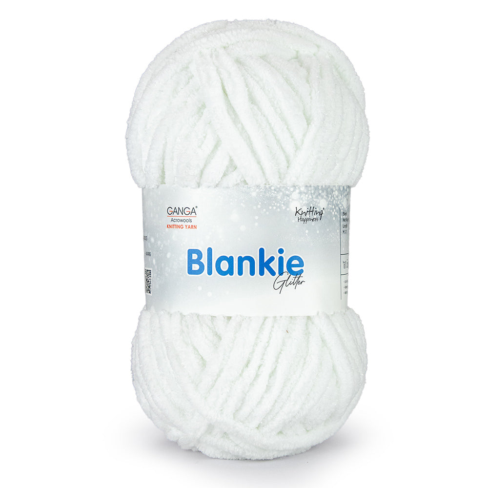 Blankie Glitter Knitting Yarn - BG0017-Bright White