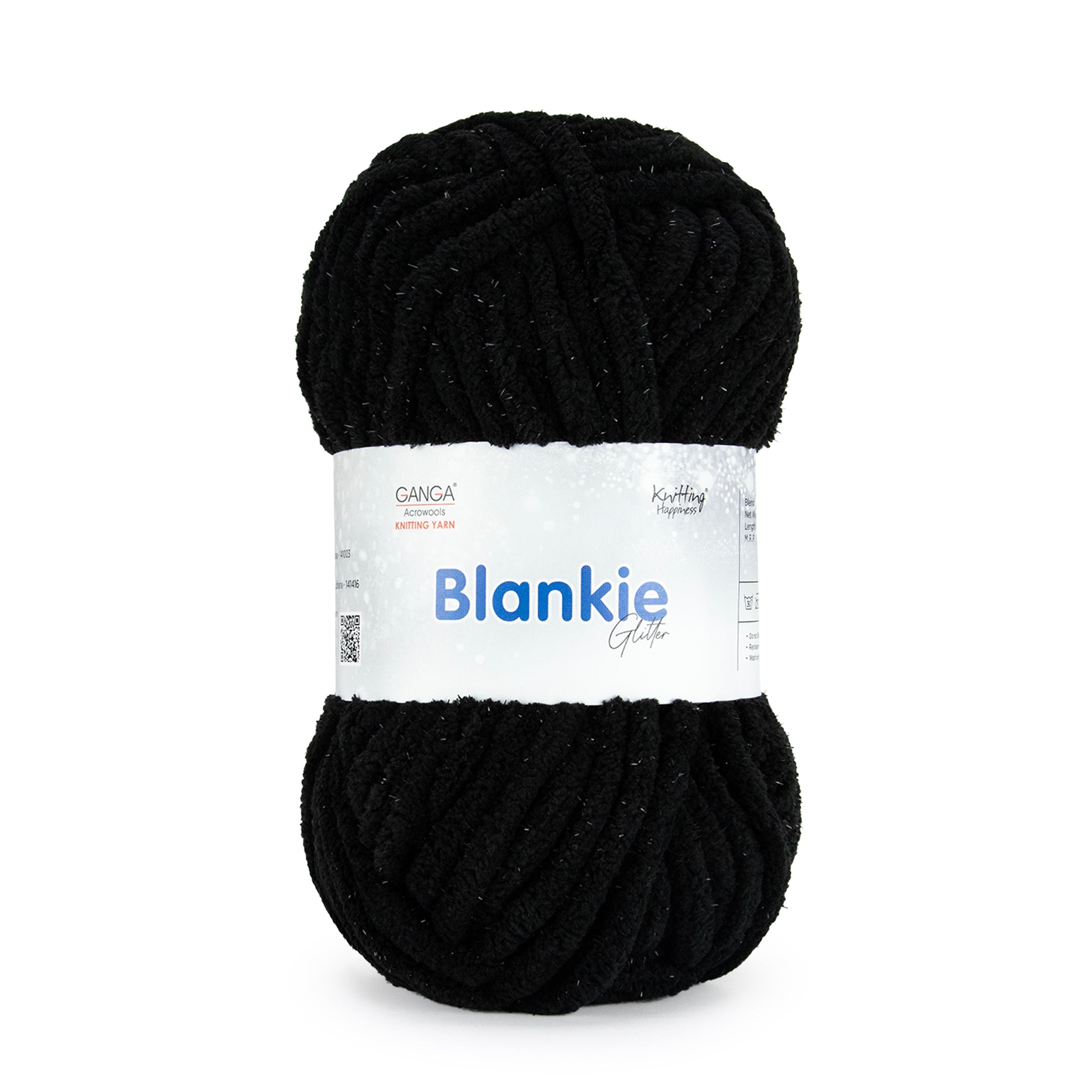 Blankie Glitter Knitting Yarn - BG0018-Jet Black