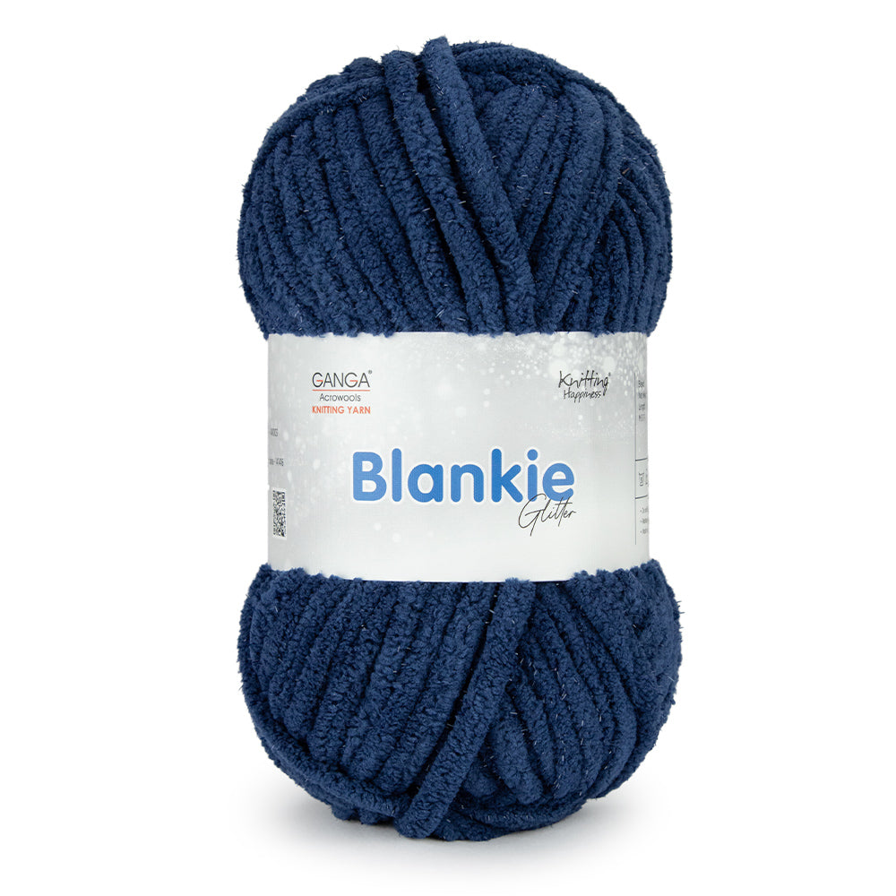 Blankie Glitter Knitting Yarn - BG0020-Midnight Blue