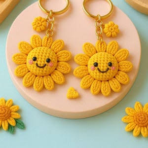Sunflower Keychain 